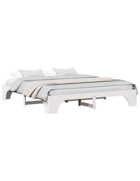 Struttura del letto Bianco 200 x 200 cm Pino massello