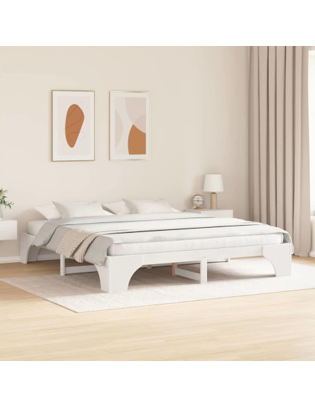 Struttura del letto Bianco 200 x 200 cm Pino massello