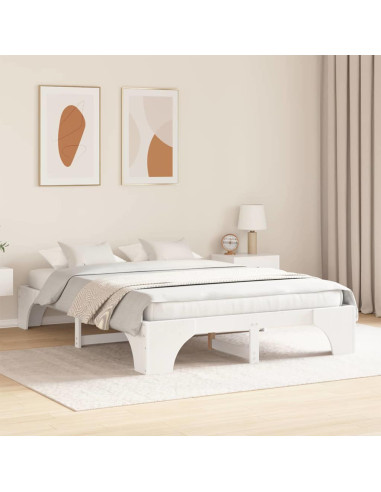 Struttura del letto Bianco 150 x 200 cm Pino massello