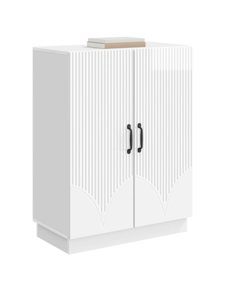 Credenza Bianco Lucido 66 x 34,5 x 87 cm Legno ingegnerizzato