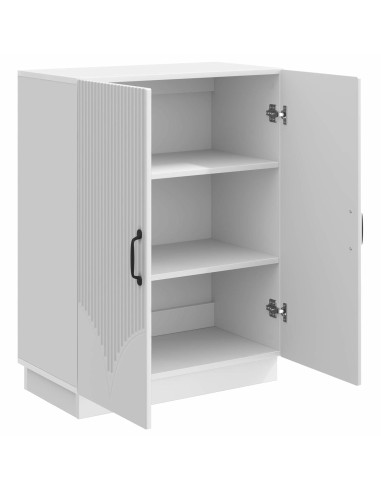 Credenza Bianco Lucido 66 x 34,5 x 87 cm Legno ingegnerizzato