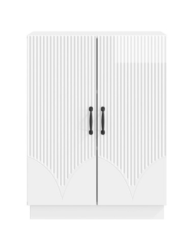 Credenza Bianco Lucido 66 x 34,5 x 87 cm Legno ingegnerizzato