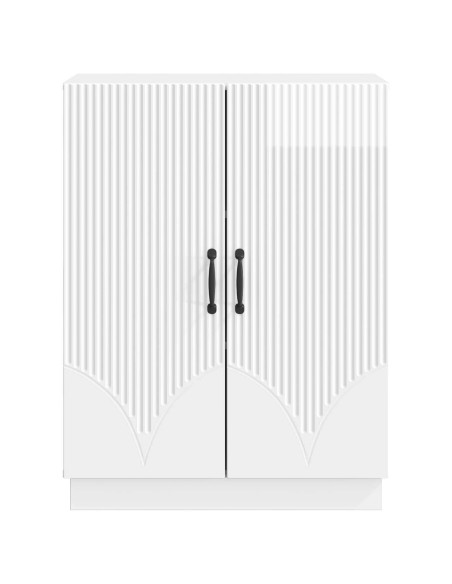 Credenza Bianco Lucido 66 x 34,5 x 87 cm Legno ingegnerizzato
