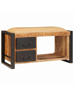 Panchina con contenitore Marrone Legno massello di mango