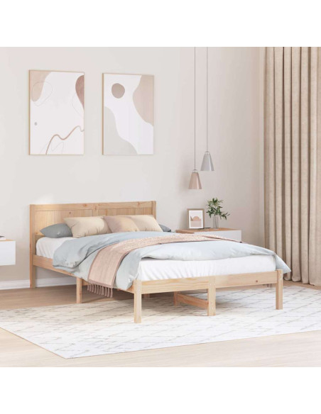 Struttura del letto Marrone 135 x 190 cm Legno massello di pino