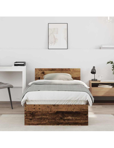 Struttura del letto Legno vecchio 90 x 190 cm Legno multistrato