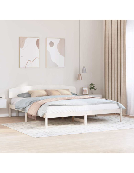 Struttura del letto Bianco 180 x 200 cm Pino massello