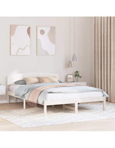 Struttura del letto Bianco 160 x 200 cm Pino massello