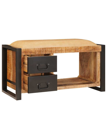 Panchina con contenitore Marrone Legno massello di mango