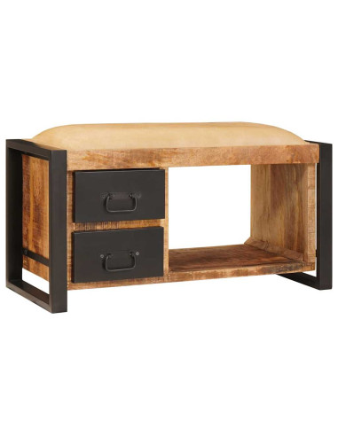 Panchina con contenitore Marrone Legno massello di mango