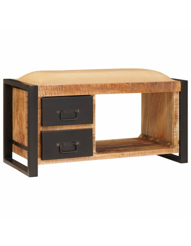Panchina con contenitore Marrone Legno massello di mango