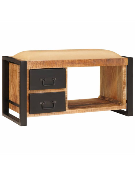 Panchina con contenitore Marrone Legno massello di mango