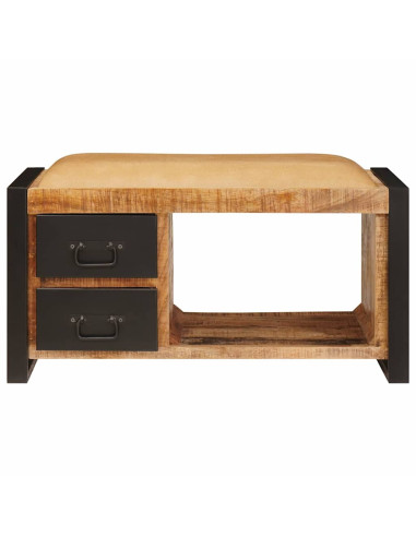 Panchina con contenitore Marrone Legno massello di mango
