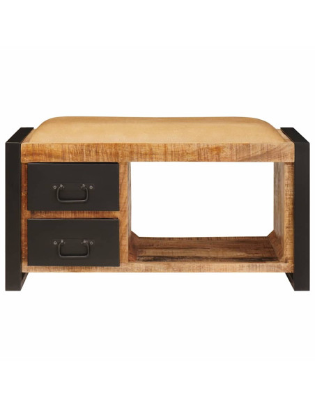Panchina con contenitore Marrone Legno massello di mango