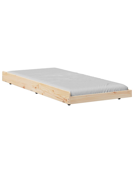 Struttura del letto Marrone 80 x 200 cm Legno massello di pino
