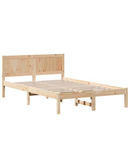 Struttura del letto Marrone 135 x 190 cm Legno massello di pino