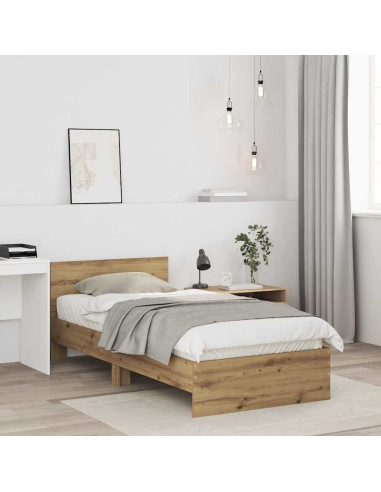 Struttura del letto con testiera Rovere artigianale 90 x 200 cm