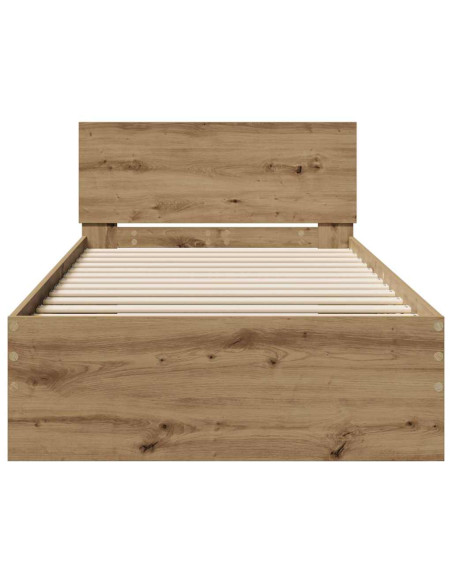 Struttura del letto con testiera Rovere artigianale 90 x 200 cm
