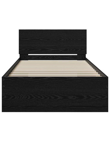 Struttura del letto Rovere Nero 90 x 200 cm Legno multistrato