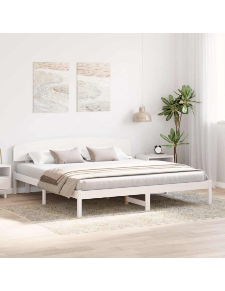 Struttura del letto Bianco 200 x 200 cm Pino massello