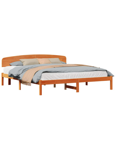 Struttura del letto Marrone cerato 200 x 200 cm Pino massello