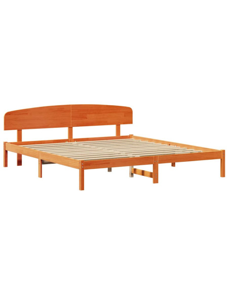 Struttura del letto Marrone cerato 200 x 200 cm Pino massello