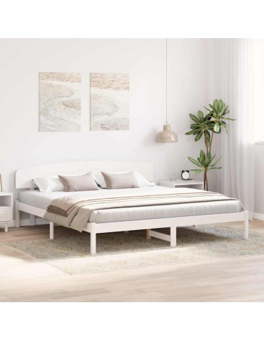 Struttura del letto Bianco 180 x 200 cm Pino massello