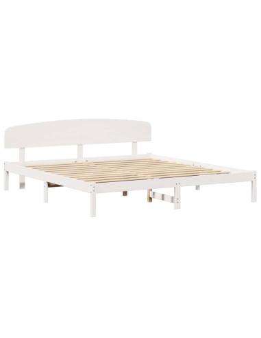 Struttura del letto Bianco 180 x 200 cm Pino massello