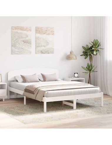 Struttura del letto Bianco 150 x 200 cm Pino massello