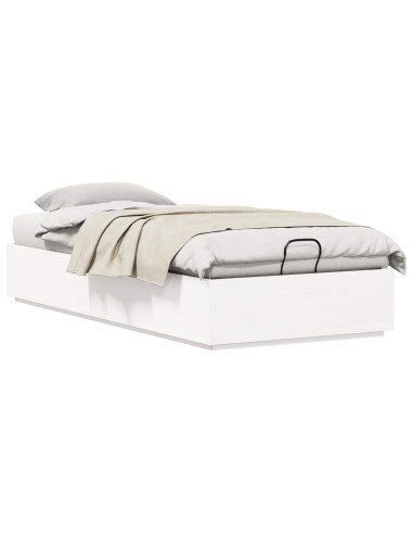 Letto ottomano Bianco 90 x 190 cm Legno di pino massiccio