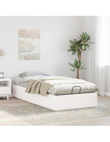 Letto ottomano Bianco 90 x 190 cm Legno di pino massiccio