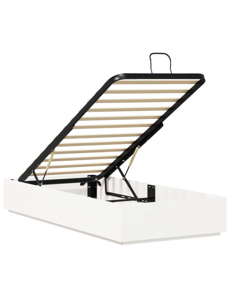 Letto ottomano Bianco 90 x 190 cm Legno di pino massiccio