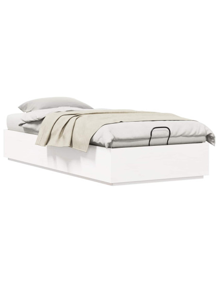 Letto ottomano Bianco 90 x 200 cm Legno di pino massiccio