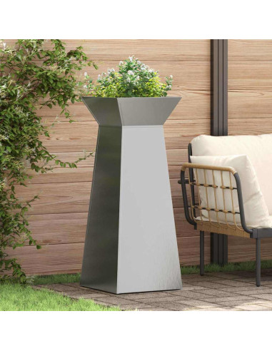 Vaso a Pilastro 2 pcs Argento 40 x 40 x 100 cm