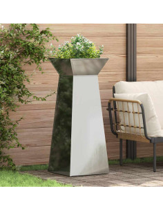 Vaso a Pilastro Argento 40 x 40 x 100 cm
