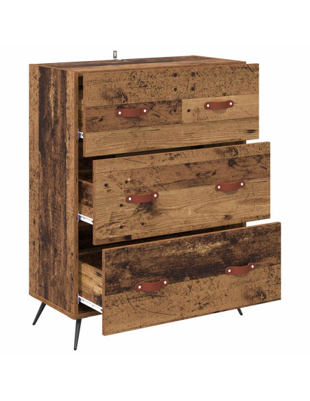 Cassettiera con cassetto Legno vecchio 69,5 x 34 x 90 cm