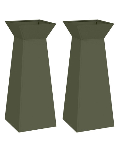 Vaso a Pilastro 2 pcs Oliva 40 x 40 x 100 cm