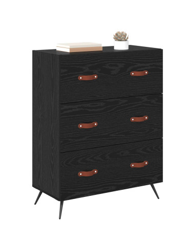 Cassettiera Rovere Nero 69,5 x 34 x 90 cm Legno ingegnerizzato