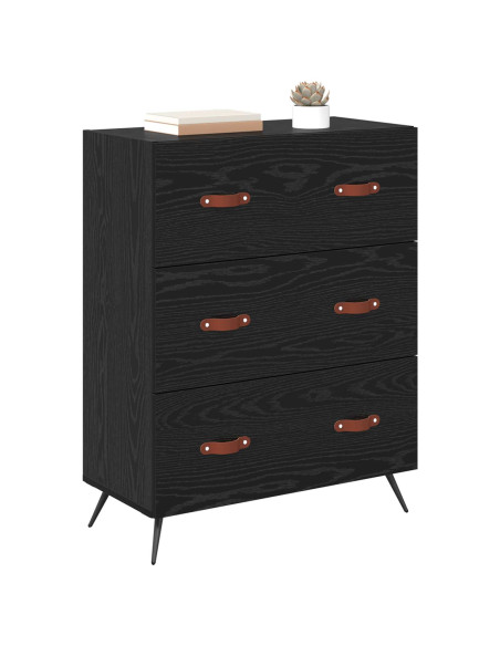 Cassettiera Rovere Nero 69,5 x 34 x 90 cm Legno ingegnerizzato