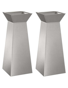 Vaso a Pilastro 2 pcs Argento 40 x 40 x 100 cm 2
