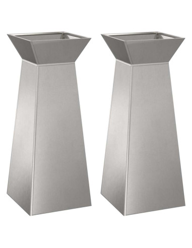 Vaso a Pilastro 2 pcs Argento 40 x 40 x 100 cm