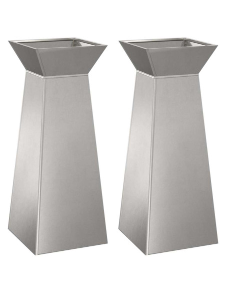 Vaso a Pilastro 2 pcs Argento 40 x 40 x 100 cm