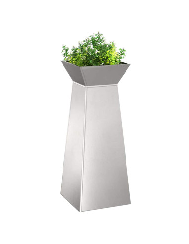 Vaso a Pilastro 2 pcs Argento 40 x 40 x 100 cm