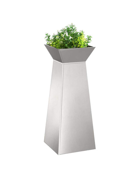 Vaso a Pilastro 2 pcs Argento 40 x 40 x 100 cm