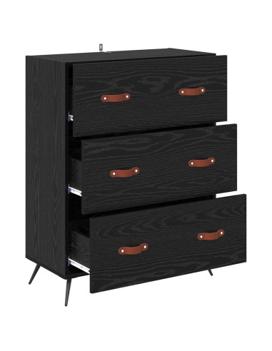 Cassettiera Rovere Nero 69,5 x 34 x 90 cm Legno ingegnerizzato
