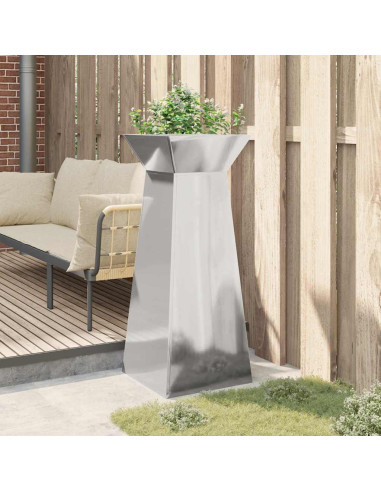 Vaso a Pilastro Argento 40 x 40 x 100 cm