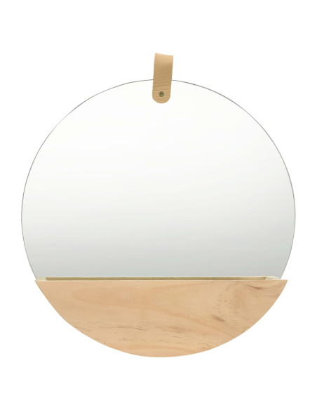 Specchio da Parete in Legno Massello di Pino 35 cm