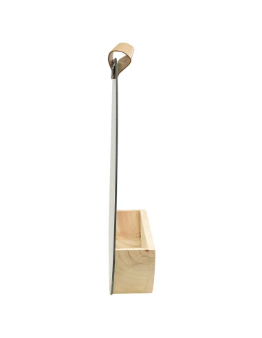 Specchio da Parete in Legno Massello di Pino 35 cm
