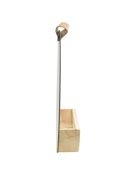 Specchio da Parete in Legno Massello di Pino 35 cm