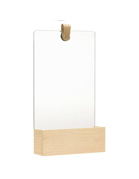 Specchio da Parete in Legno Massello di Pino 23x39,5 cm